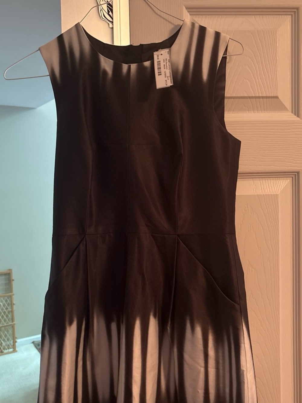 Milly Black and Cream Ombre Sleeveless Mini Dress